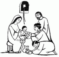 Szopka Bożonarodzeniowa kolorowanki